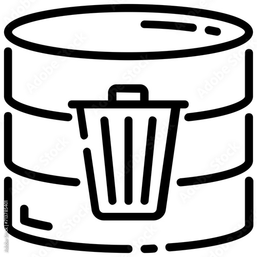 database delete outline vector icon