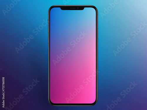 phone with screen, mesh gradient