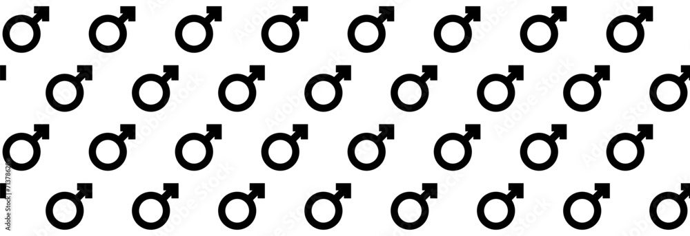Female gender symbol, seamless pattern.