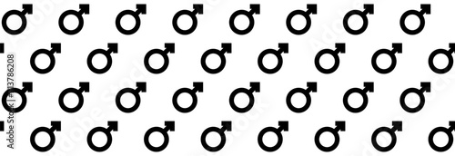 Female gender symbol, seamless pattern.