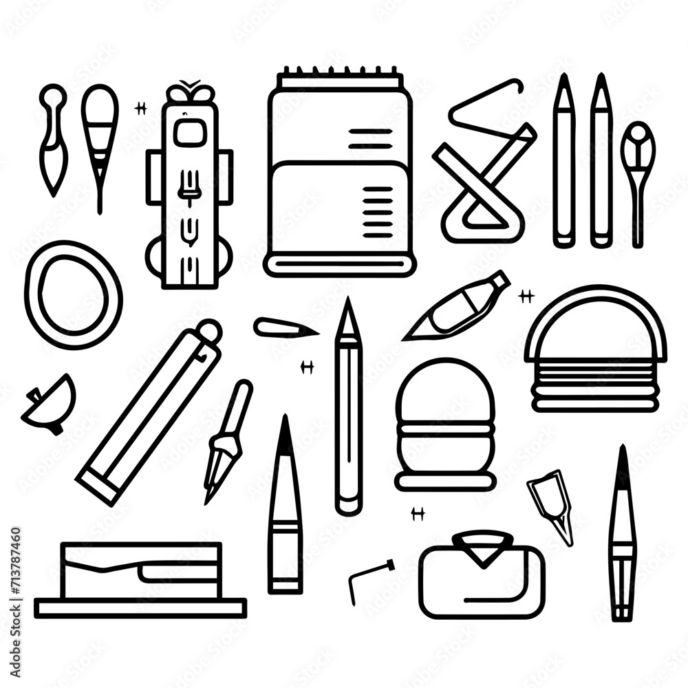 stationery icon set stationery icon set