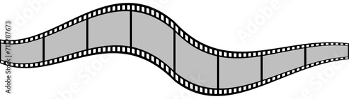 Old retro film strip frame isolated on transparent background. Cinema filmstrip reel. Abstract graphic element.