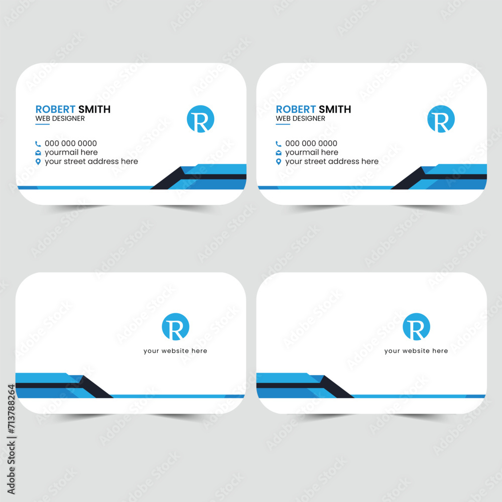 Vector Modern Creative and Clean Business Card Template Design. Flat Design Illustrator.