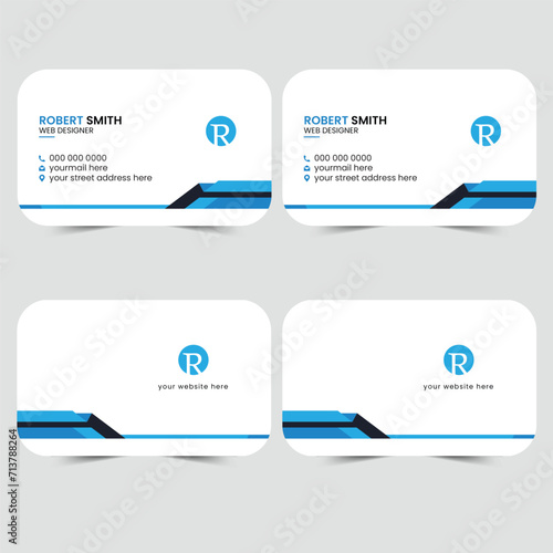 Vector Modern Creative and Clean Business Card Template Design. Flat Design Illustrator.