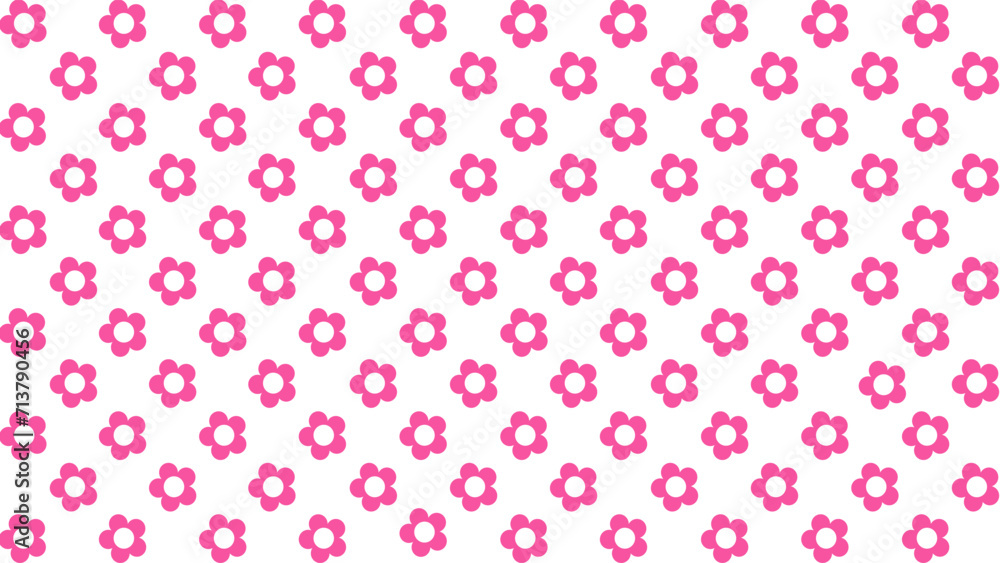 Seamless pattern with pink flowers