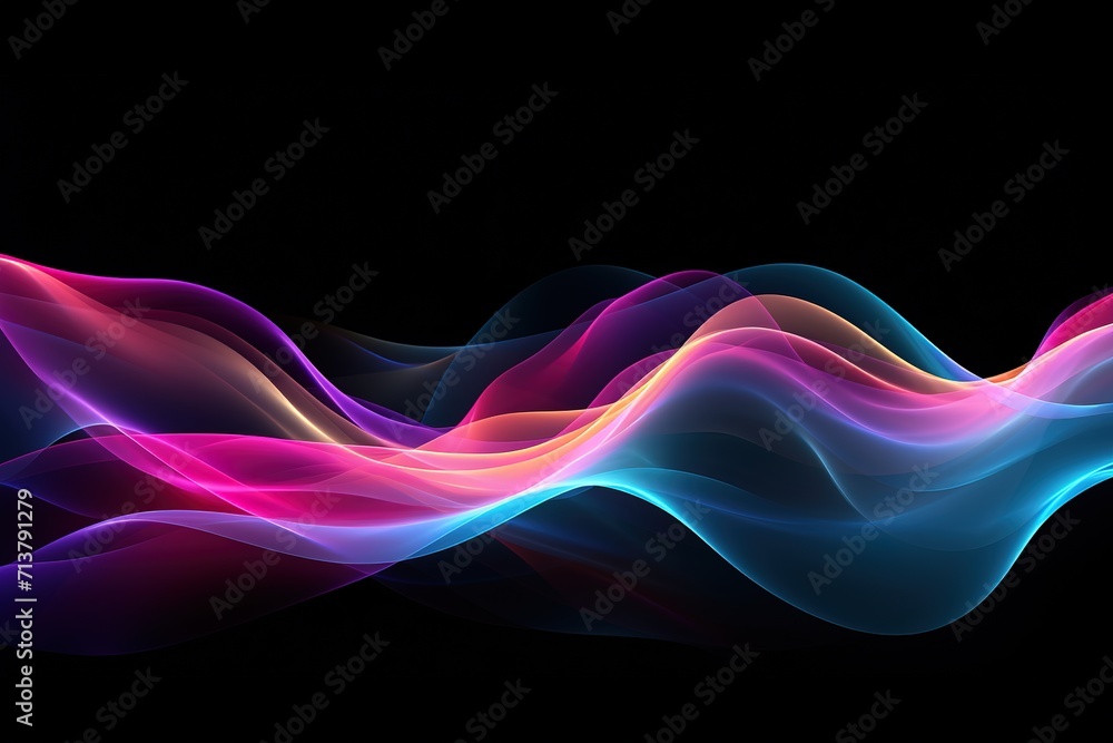 Obraz premium Abstract multi-color smoke spreading bright light effect. The explosion of multi-colored wavy smoke Generative AI