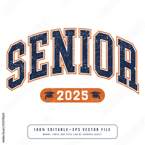 Lettering Class of 2025 for greeting, invitation card. Text for graduation design, congratulation event, T-shirt, party, high school or college graduate. Illustration