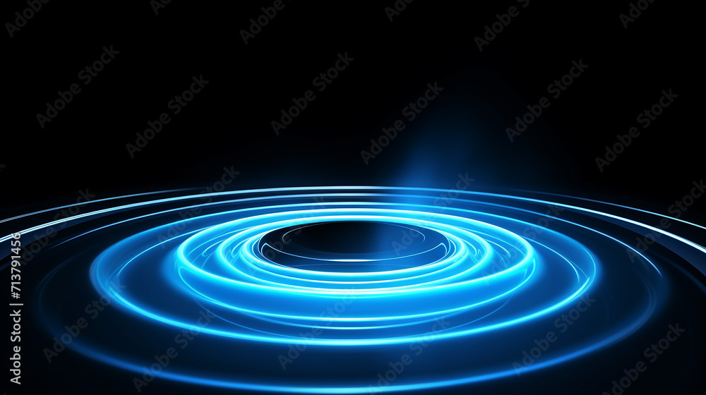 blue light effect with on black background 3d rendering