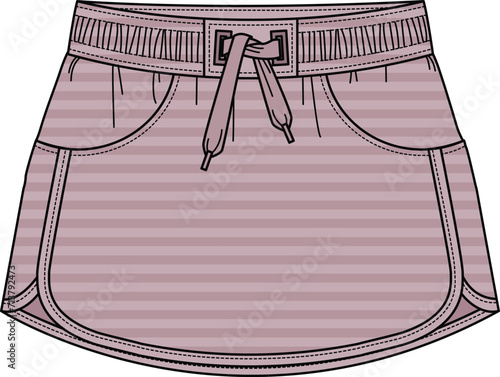 KID GIRLS BOTTOM WEAR SKIRT VECTOR ILLUSTRATION
