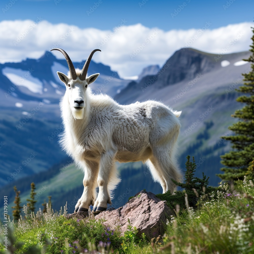 Wild mountain goats in Logan Pass Logan Pass is located along the Continental Divide in Glacier National Park, in the U.S. state of Montana Wild mountain goats in Logan Pass Logan Pass is located along the Continental Divide in Glacier National Park, in the U.S. state of Montana