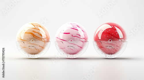 ice cream ball transparent background 3d rendering
