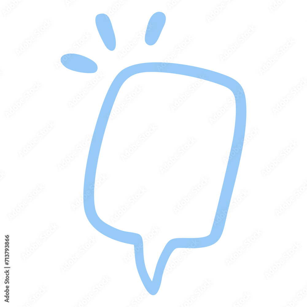 Square Vector Blue Speech Bubble Outline Square Vector Blue Speech Bubble Outline