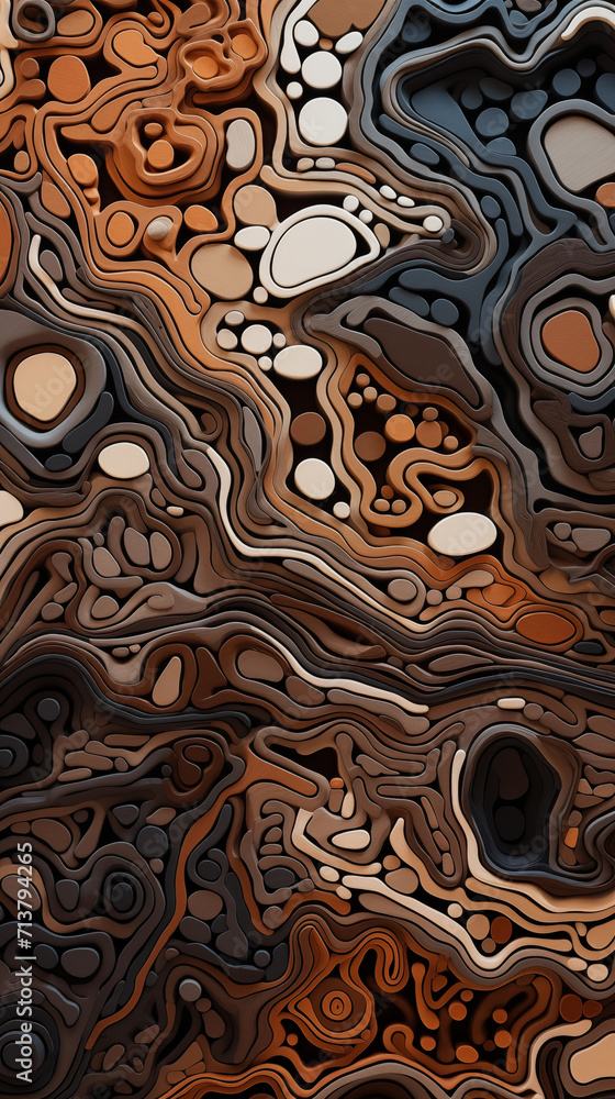 Abstract organic shapes as mesmerizing wallpaper background (Generative AI)