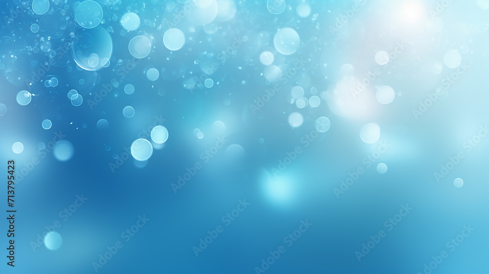abstract bokeh background light blue bubble 3d rendering