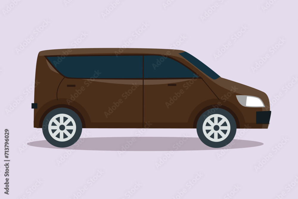 Public service transportation concept. Colored flat vector illustration isolated.