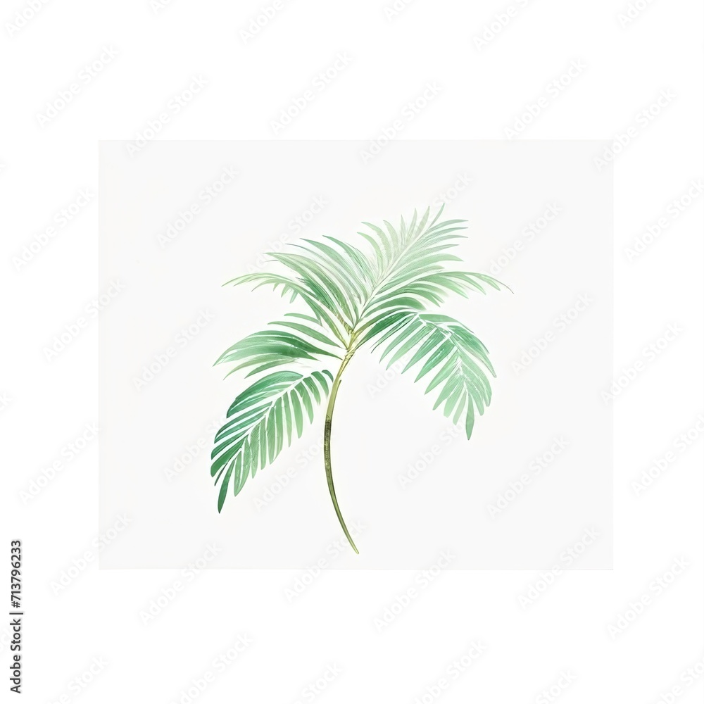 Palm leaf watercolor illustration