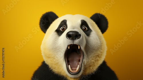 close up of panda photo