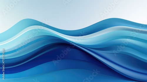 Abstract blue wave background with waves. Generative AI.