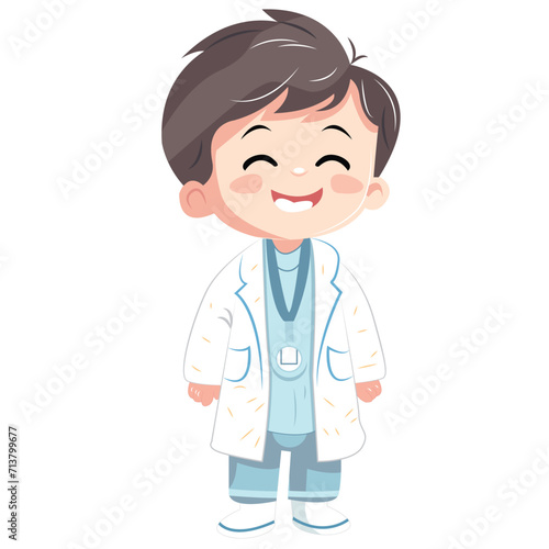 cute a kids doctor vector design illustration