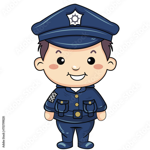 cute kids police design vector element illustration