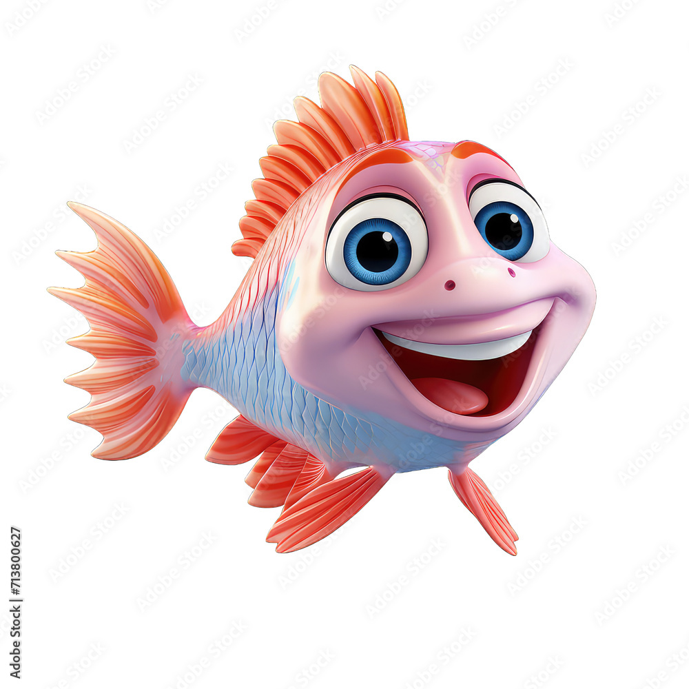 fish cartoon character on transparent background fish cartoon character on transparent background