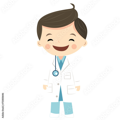 cute a kids doctor vector design illustration