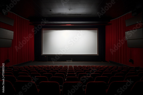 Empty white screen in cinema