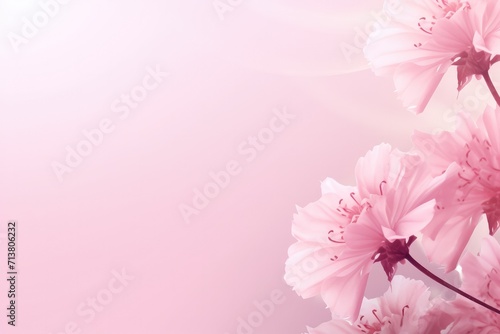 Spring flower abstract pastel pink banner with frame of tender pink flower blossom patterns symbolized beauty, femininity mockup, may, colorful mother's day transparent background with copy space