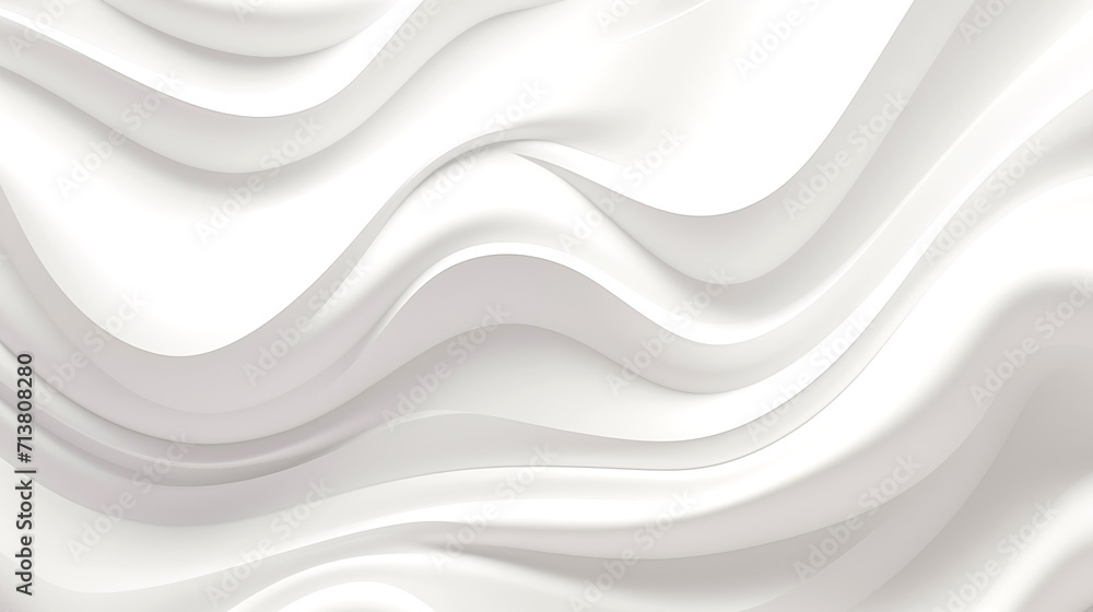Abstract White on white clean soft wave background with grey shadow