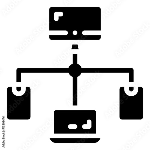 distributed data solid vector icon