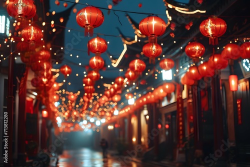 Lunar New Year Celebration: Snow-Dusted Lantern