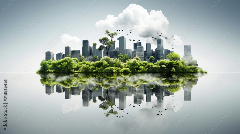 Eco-friendly green economy business concept. carbon neutral, net zero, sustainable environment