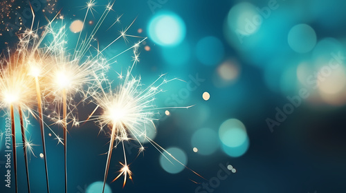 Beautiful fireworks background at night for holiday decoration