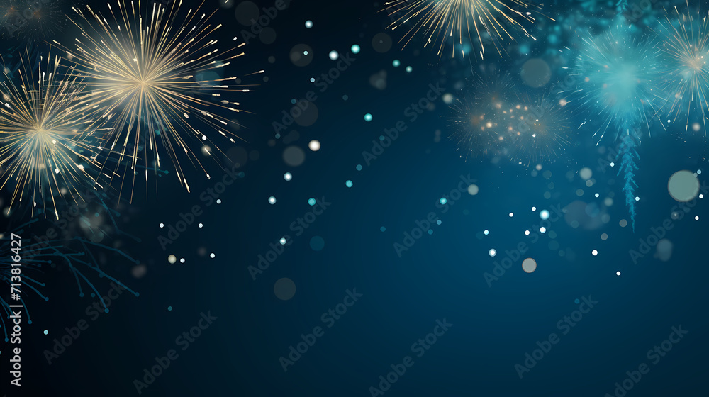 Obraz premium Beautiful fireworks background at night for holiday decoration