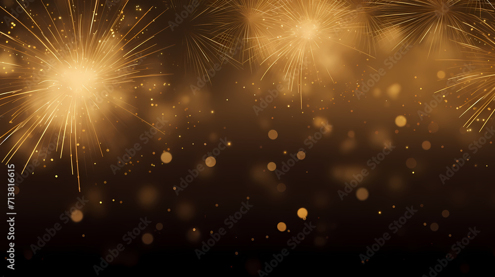 Fototapeta premium Beautiful fireworks background at night for holiday decoration