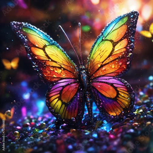 Multicolour butterfly background 