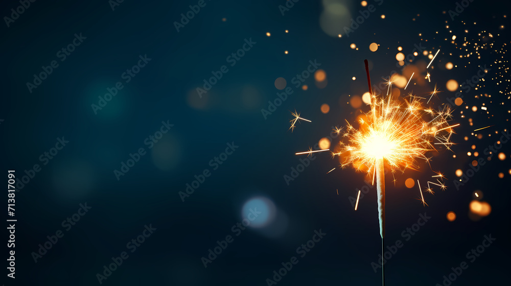 Obraz premium Beautiful fireworks background at night for holiday decoration