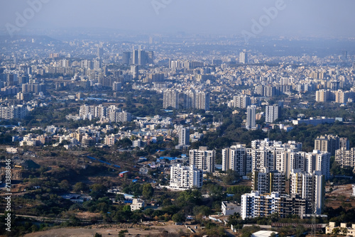 19 January 2024  Cityscape Skyline  Cityscape of Pune city view from Bopdev Ghat  Pune  Maharashtra  India.