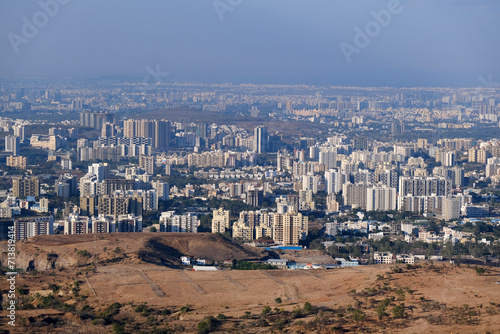 19 January 2024, Cityscape Skyline, Cityscape of Pune city view from Bopdev Ghat, Pune, Maharashtra, India. © Vinayak Jagtap
