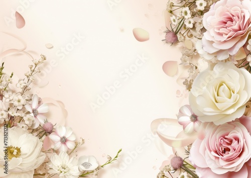 Wedding Announcement Reception Ceremony Invitation Card 5 x 7 Background Image 