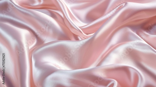 Silk fabric texture, soft pink waves, luxurious drapery, elegant satin, smooth folds, textile background, high-quality material, delicate ripple effect