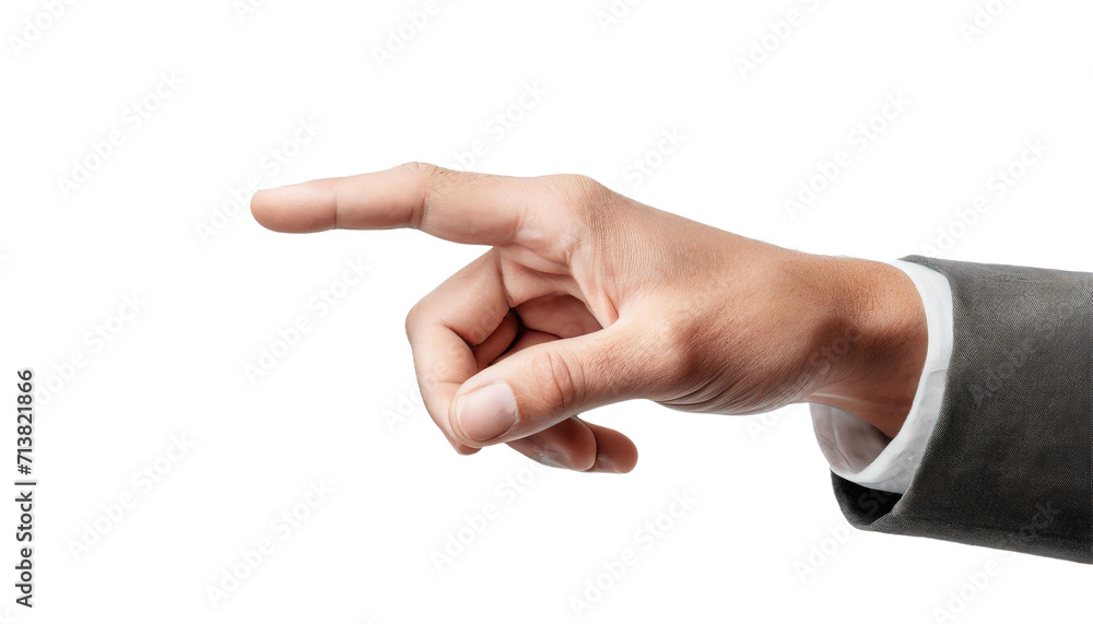 Man hand pointing on transparent background. Man hand pointing on transparent background.