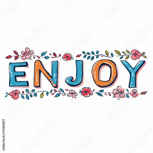 word enjoy illustration generative ai