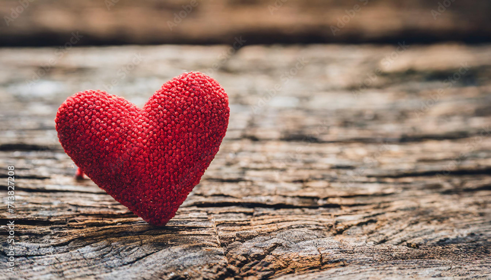 Rustic Red Heart on Weathered Wood- Symbol of Timeless Love Rustic Red Heart on Weathered Wood- Symbol of Timeless Love