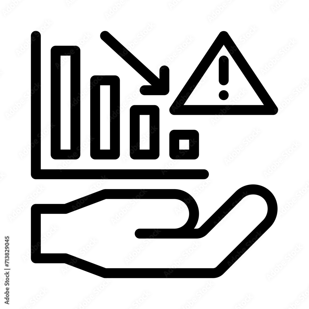 financial crisis line icon