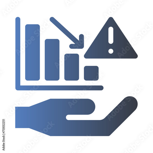 financial crisis flat gradient icon