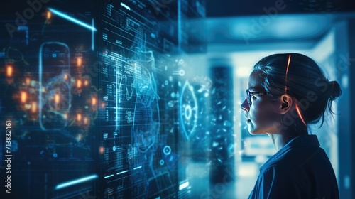 AI Health Teach Application for Medication, futuristic medical concept