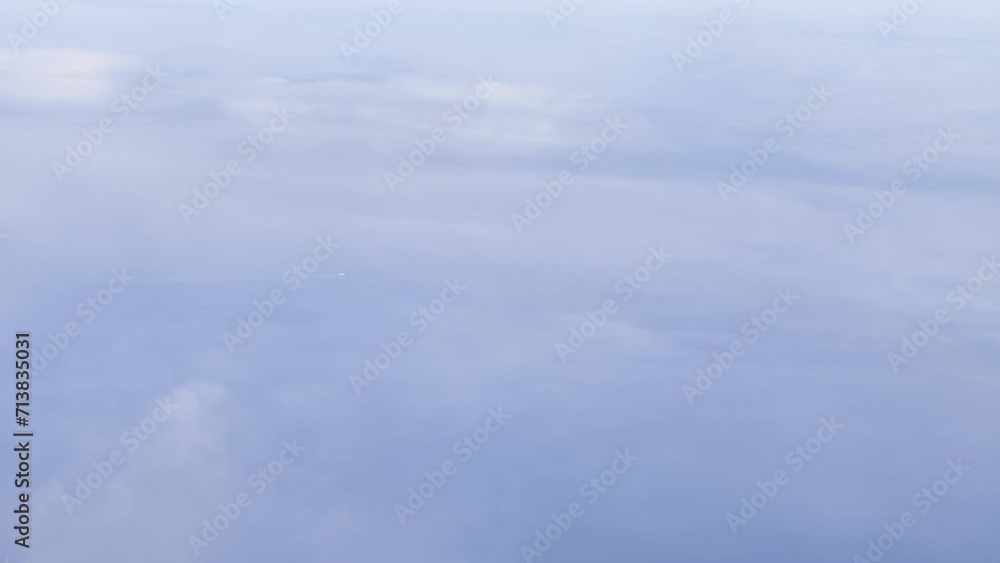 Private plane flies in the sky, view from another plane Private plane flies in the sky, view from another plane