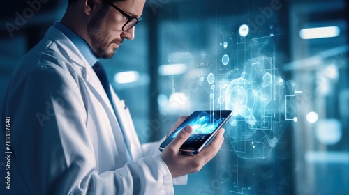 AI Health Teach Application for Medication, futuristic medical concept photo