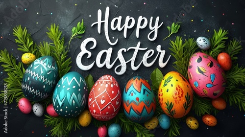 Happy Easter text card